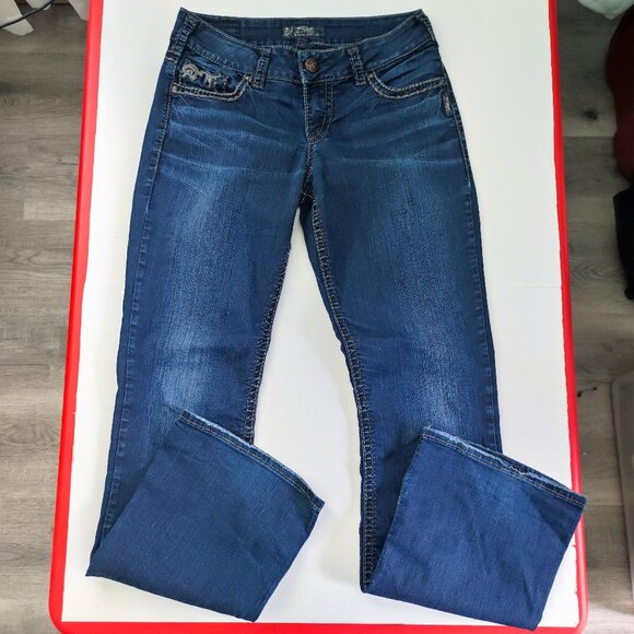 Silver Jeans Suki low-rise flare denim blue women's size W28 / L32 - Picture 1 of 14